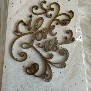 🧡10/$10 Elegant Brown and Silver 'Love Us' greeting card